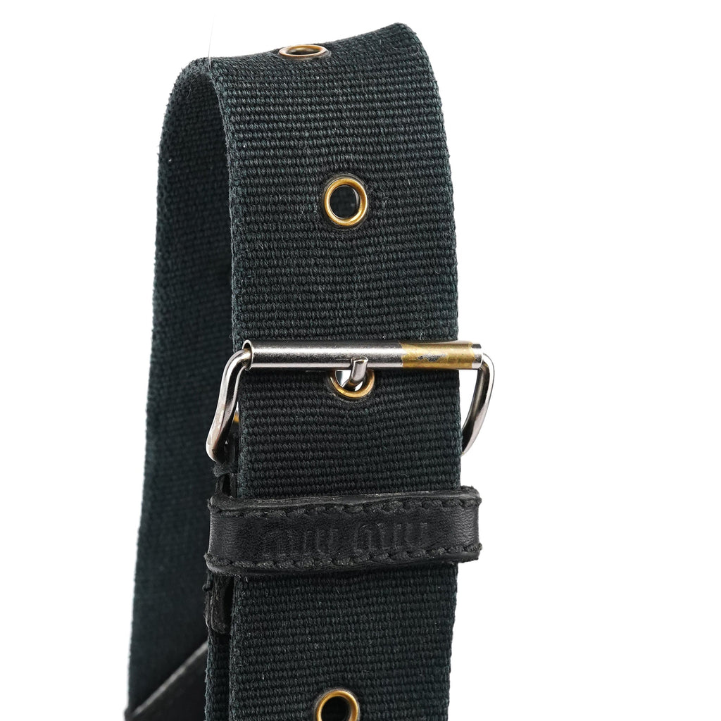 Black Canvas Frame Shoulder Bag
