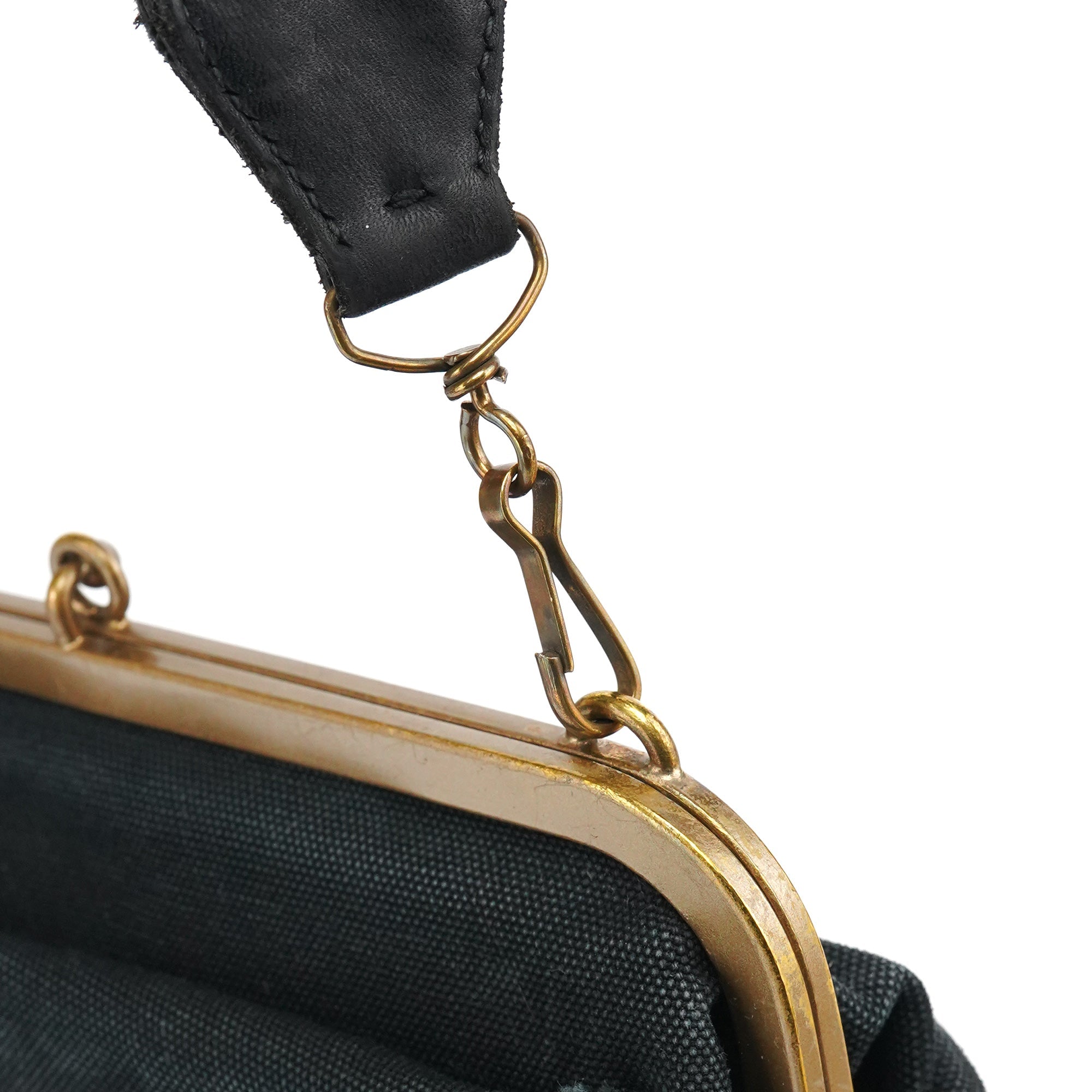 Black Canvas Frame Shoulder Bag