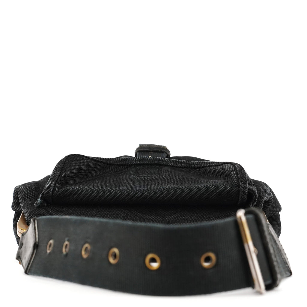 Black Canvas Frame Shoulder Bag