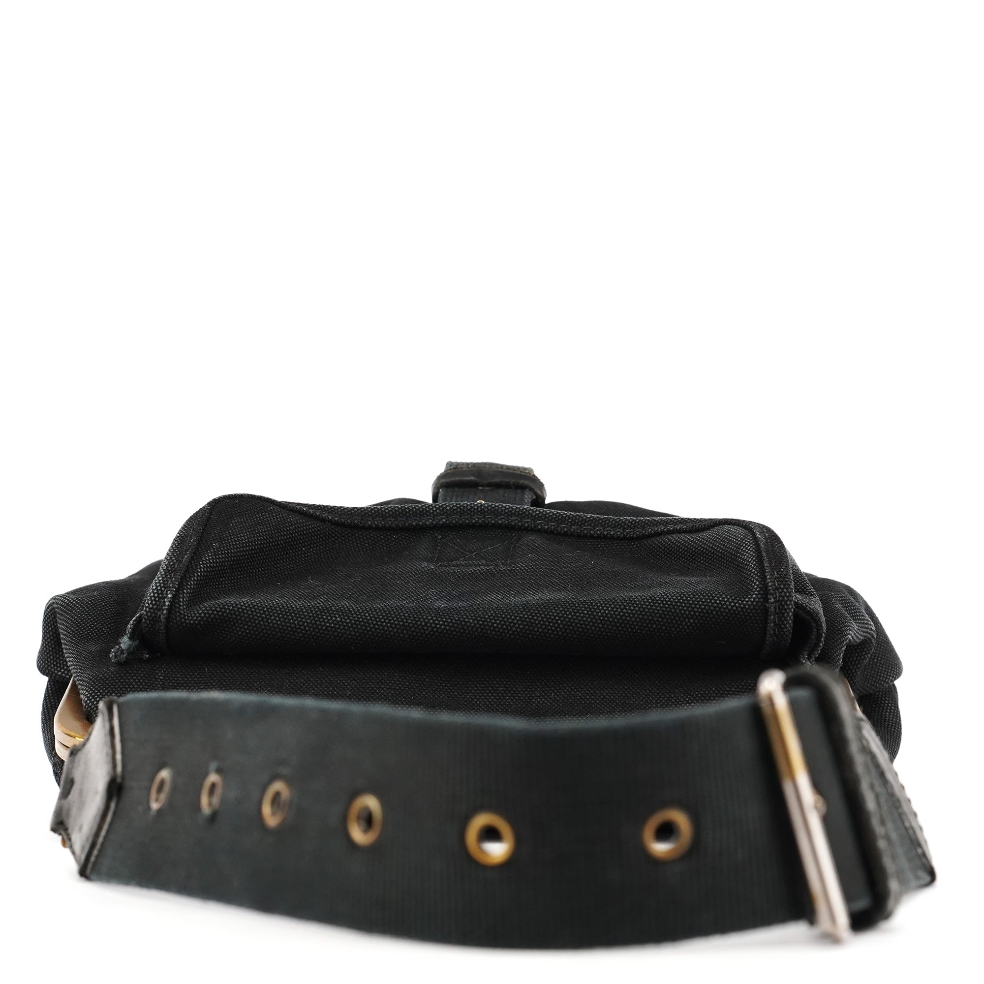 Black Canvas Frame Shoulder Bag