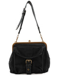 Black Canvas Frame Shoulder Bag
