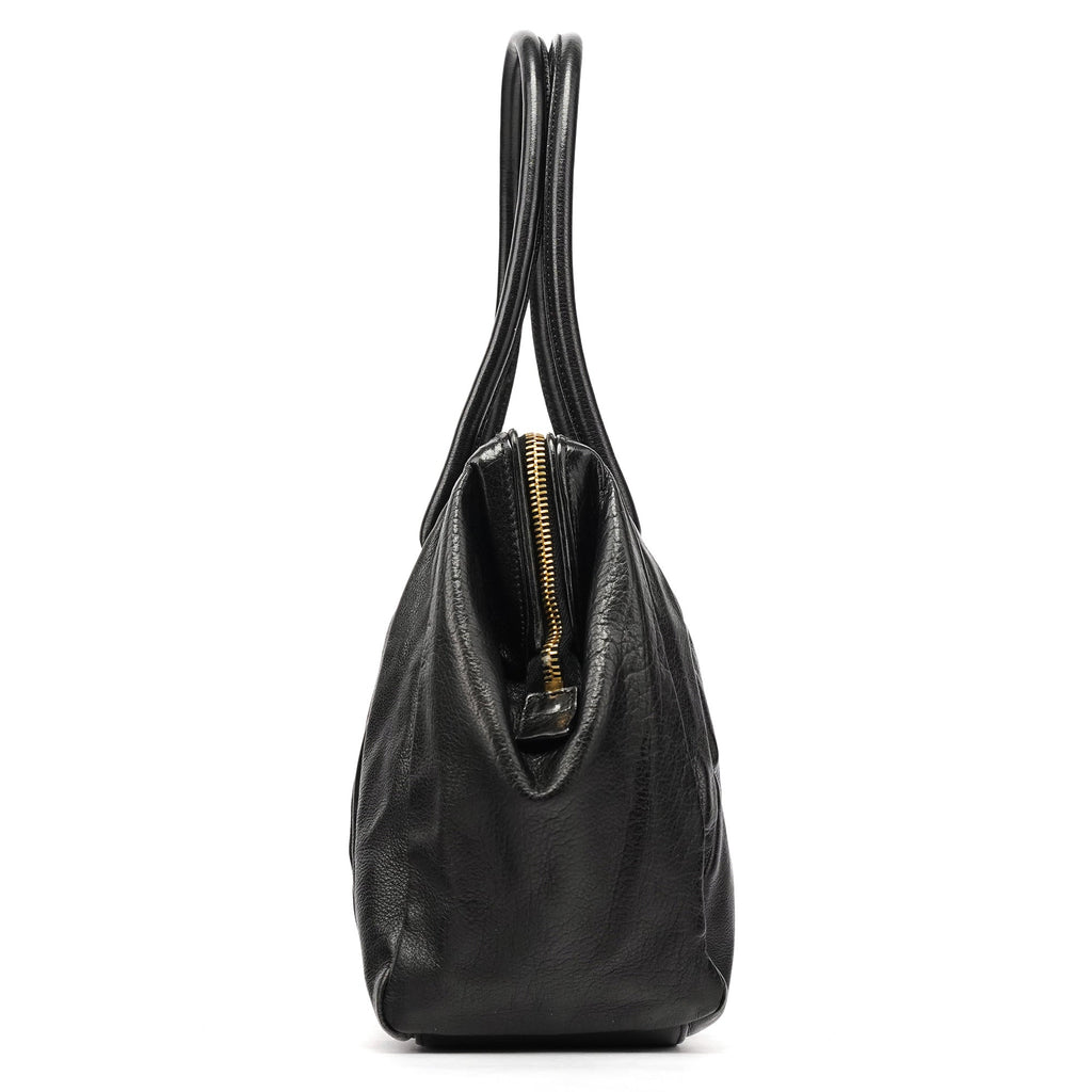Black Leather Tote Bag