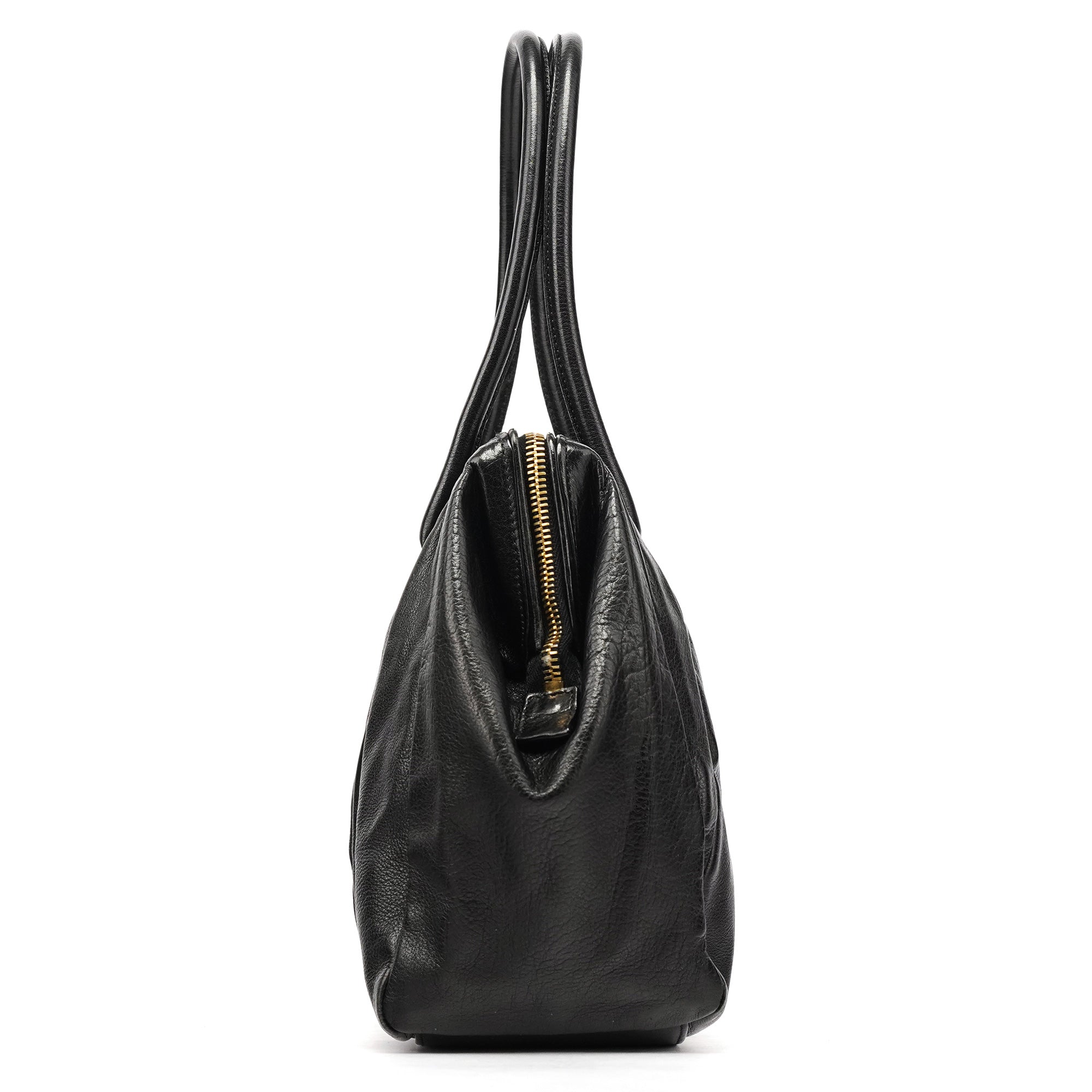 Black Leather Tote Bag