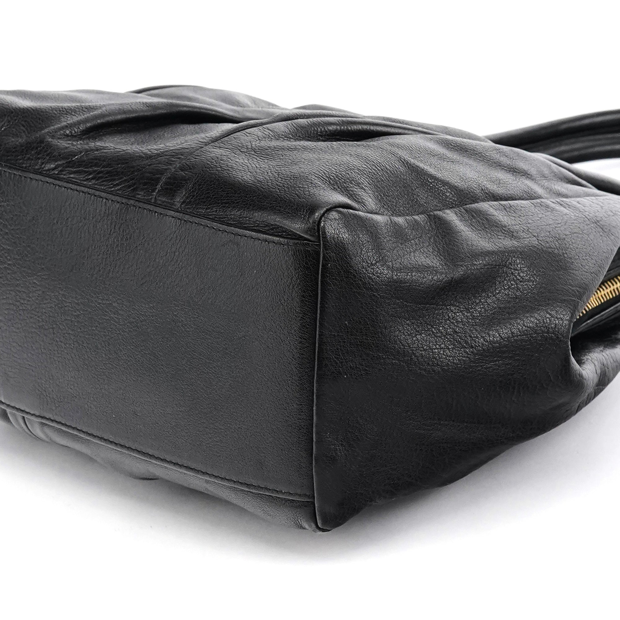 Black Leather Tote Bag