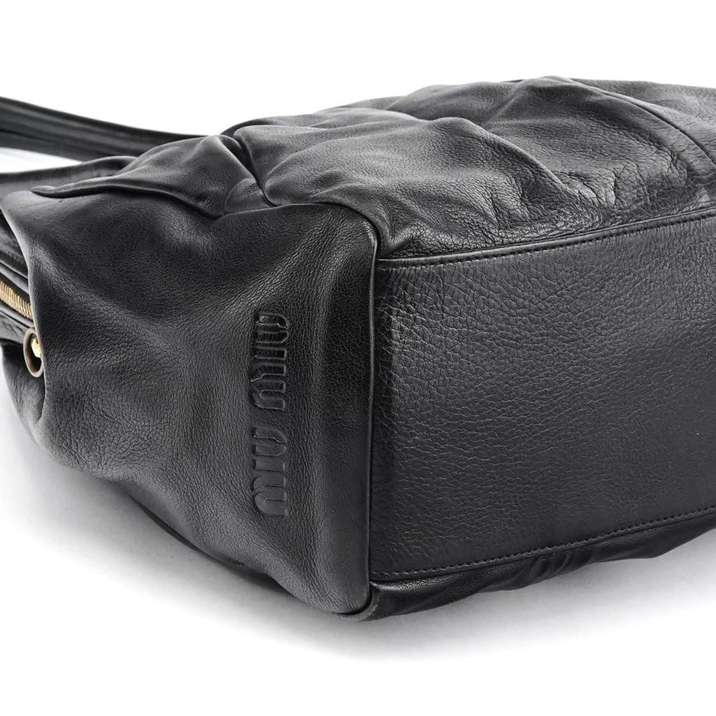 Black Leather Tote Bag