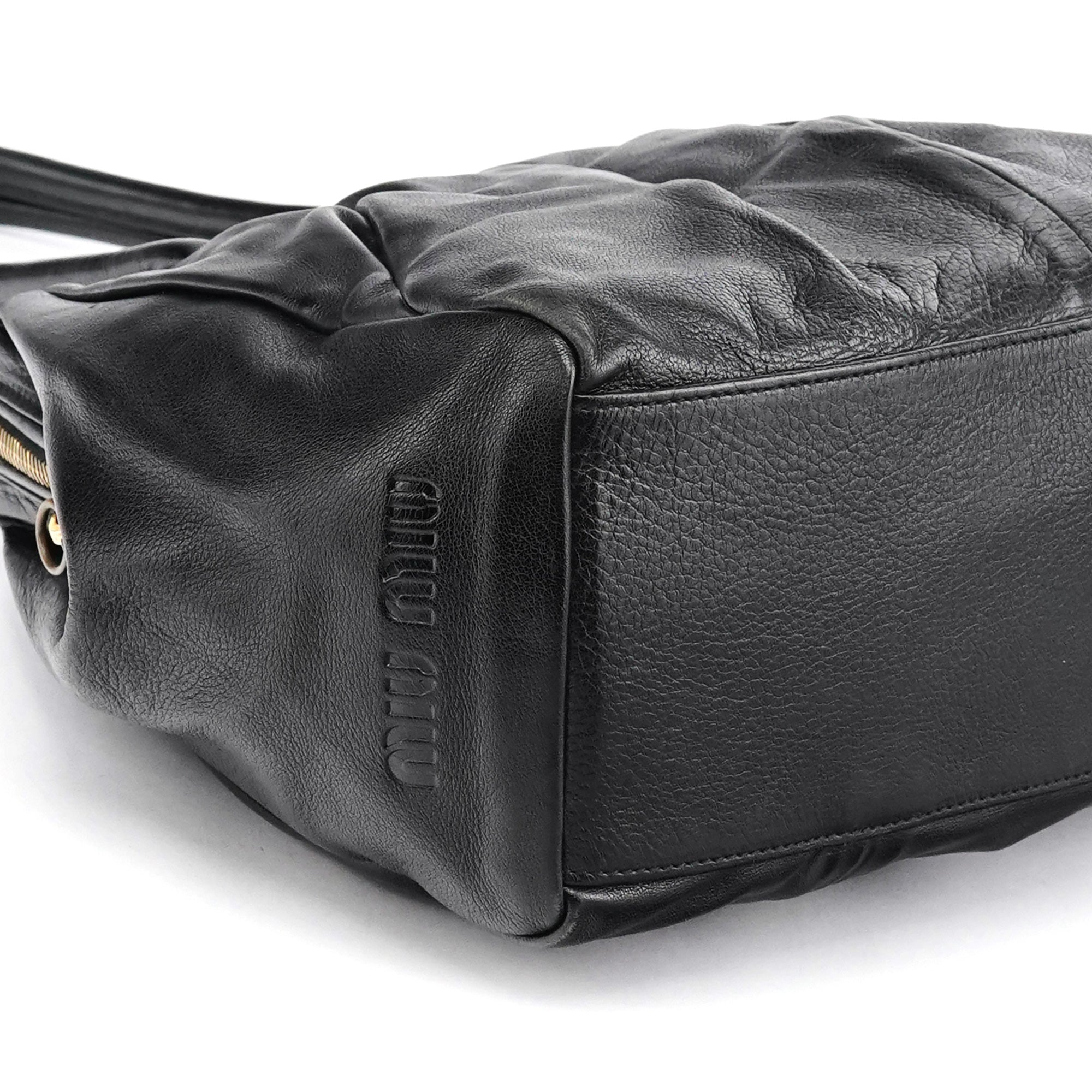 Black Leather Tote Bag