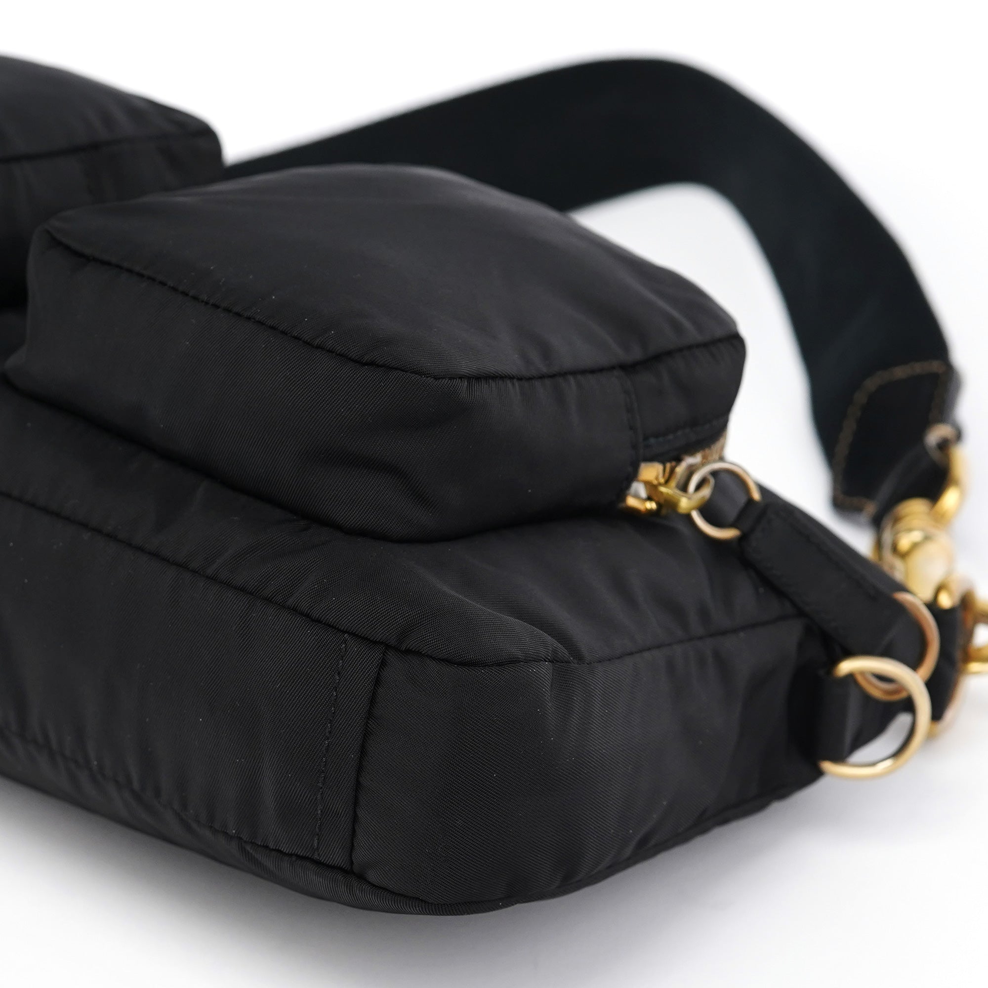 Black Nylon Cargo Shoulder Bag