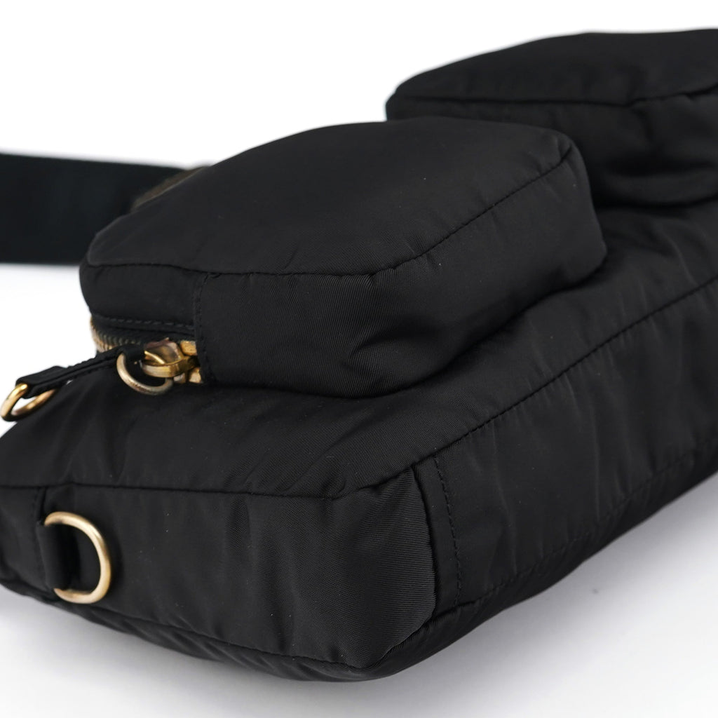Black Nylon Cargo Shoulder Bag