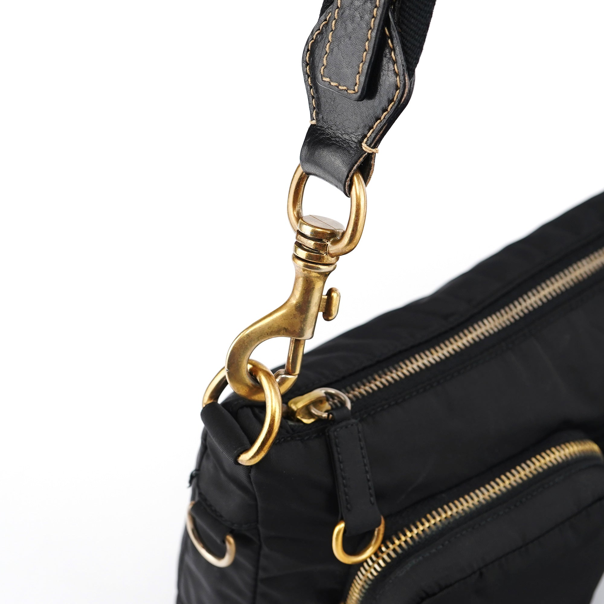 Black Nylon Cargo Shoulder Bag