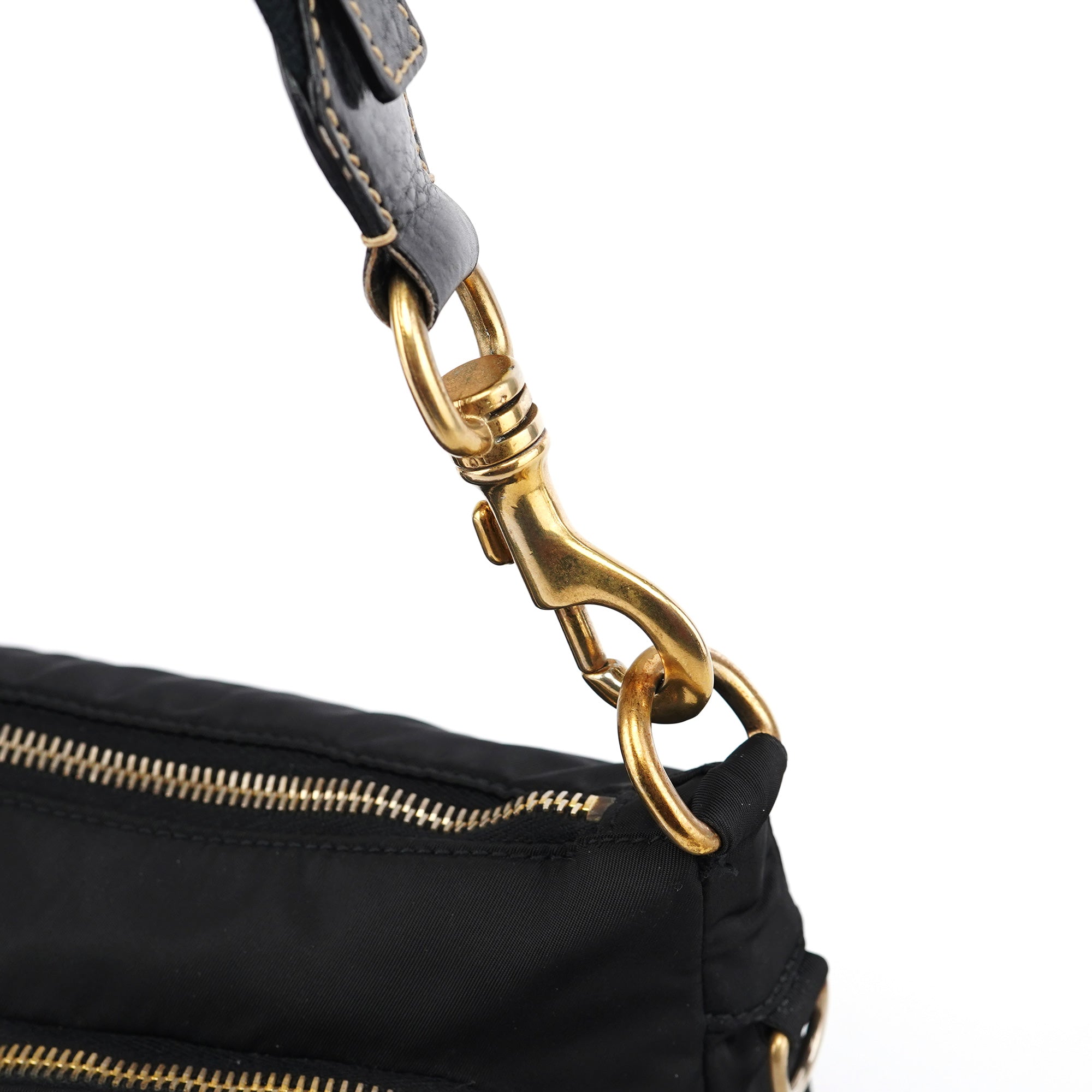 Black Nylon Cargo Shoulder Bag