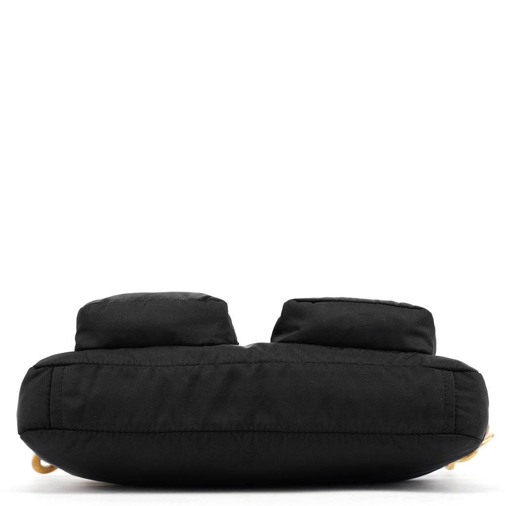 Black Nylon Cargo Shoulder Bag