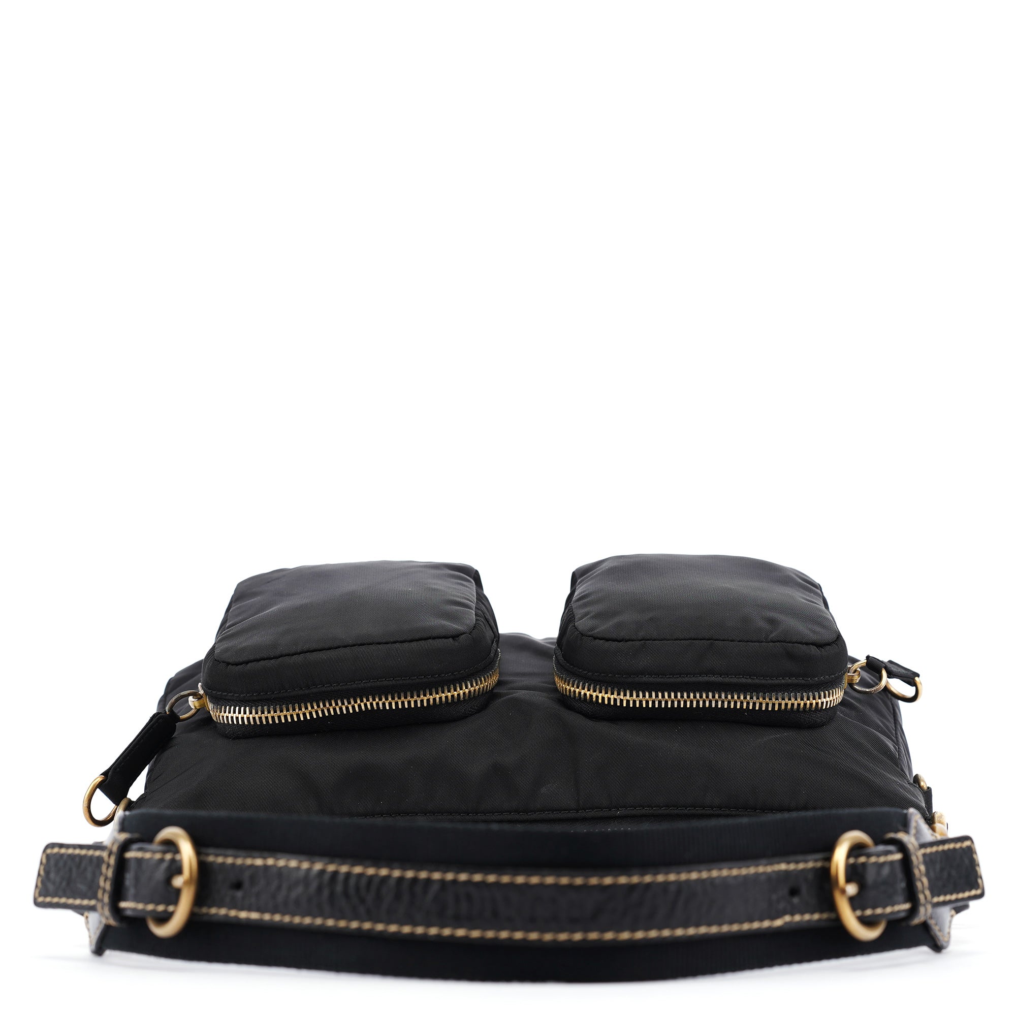 Black Nylon Cargo Shoulder Bag