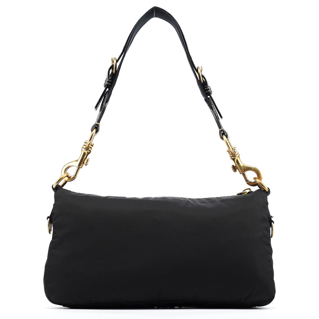 Black Nylon Cargo Shoulder Bag