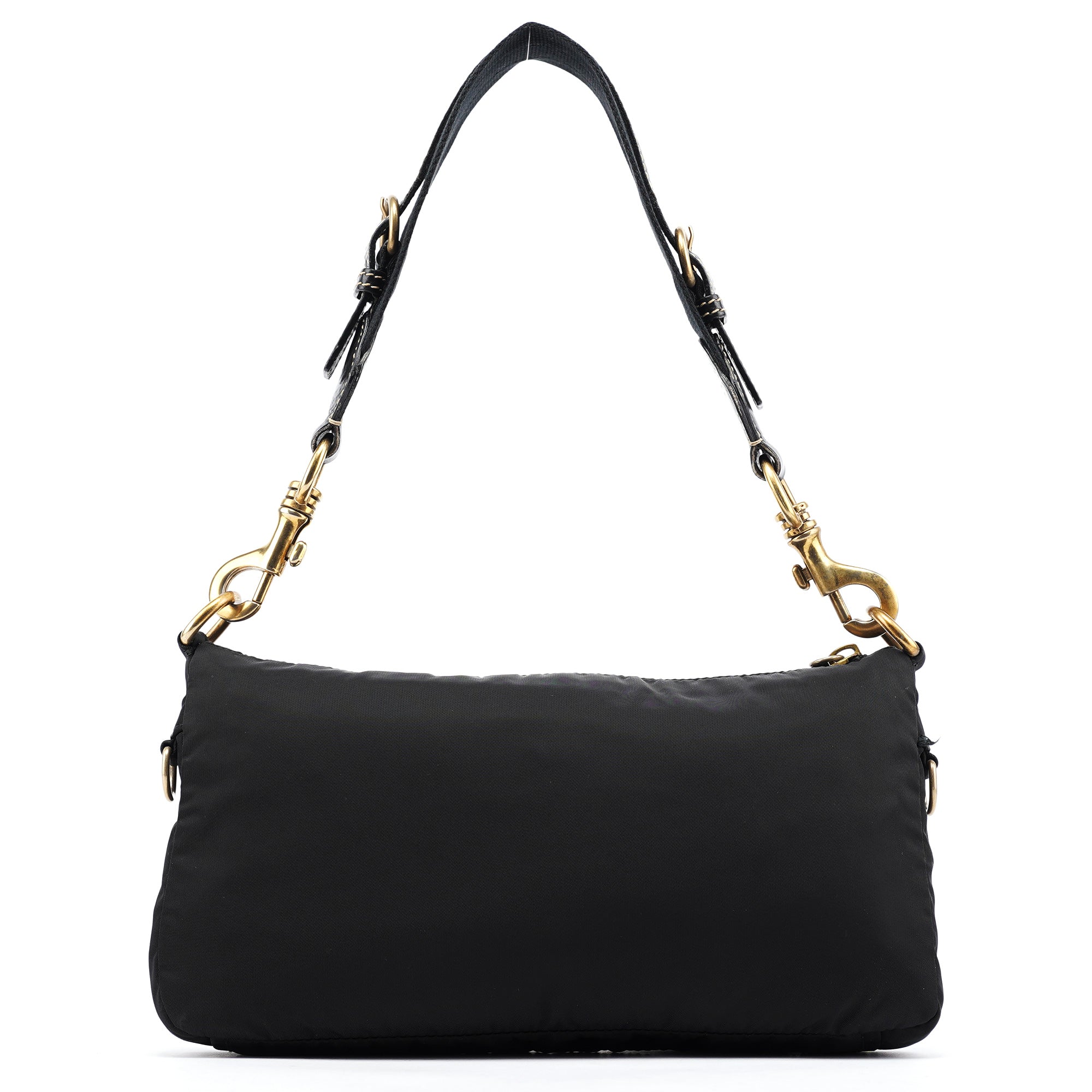 Black Nylon Cargo Shoulder Bag