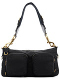 Black Nylon Cargo Shoulder Bag