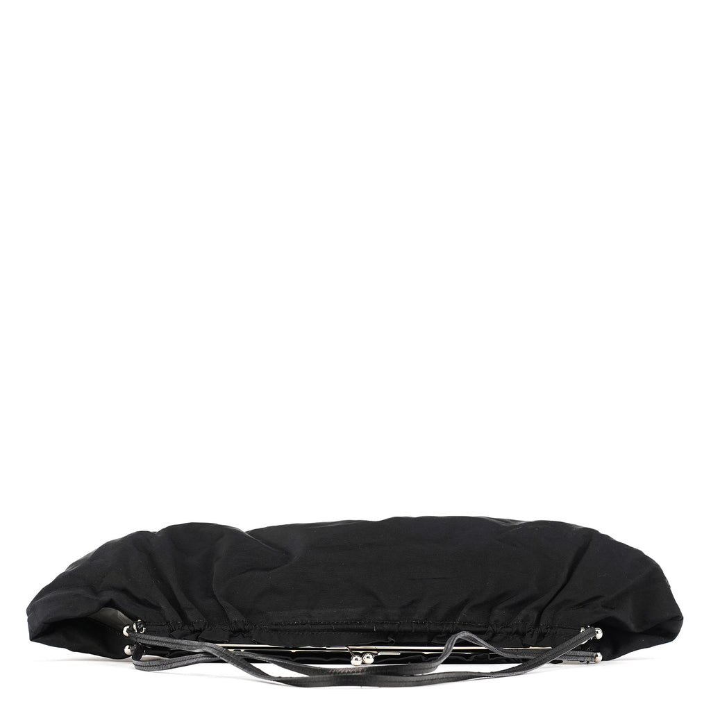 Black Nylon Clutch Shoulder Bag