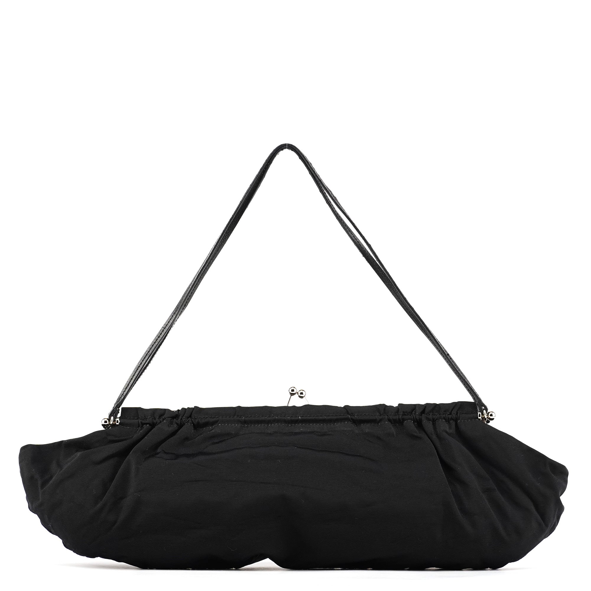 Black Nylon Clutch Shoulder Bag