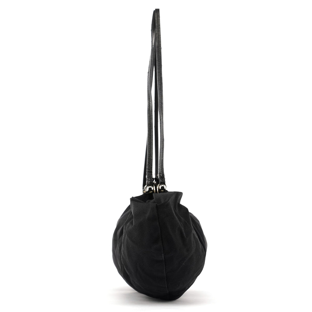 Black Nylon Clutch Shoulder Bag