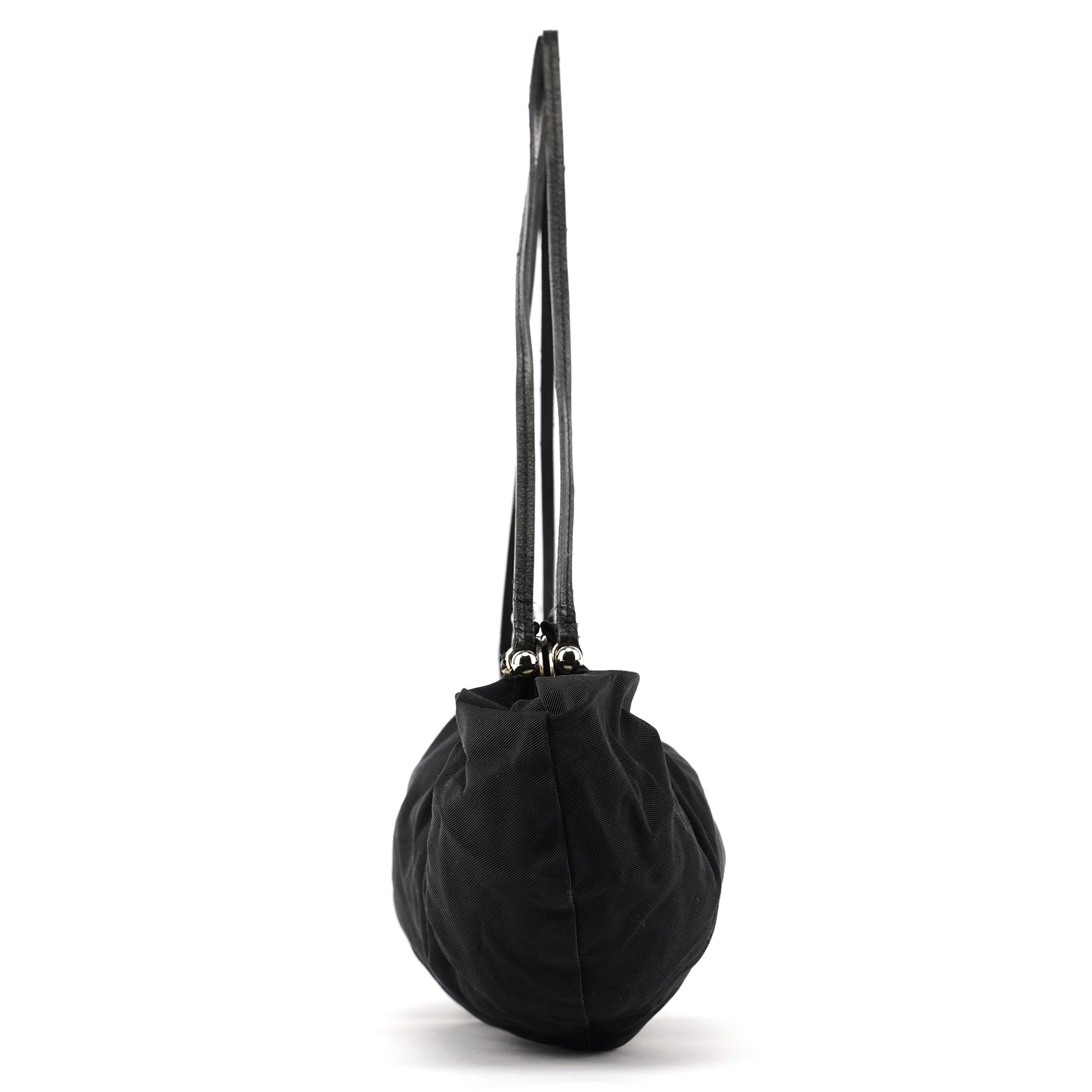Black Nylon Clutch Shoulder Bag