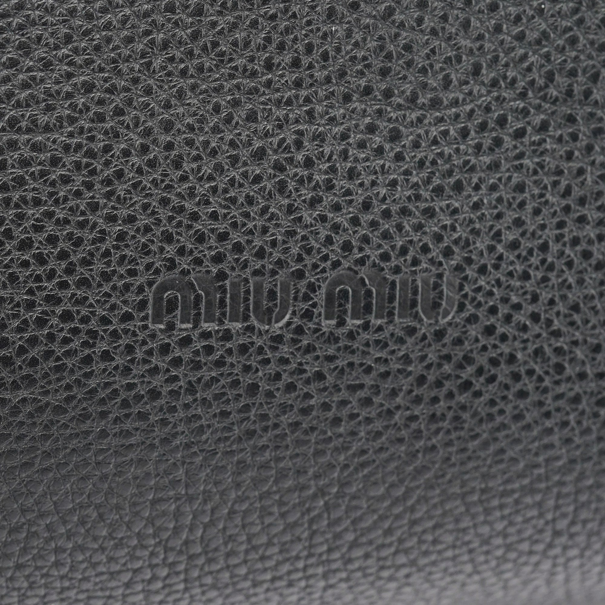 Black Pebbled Leather Belt Tote