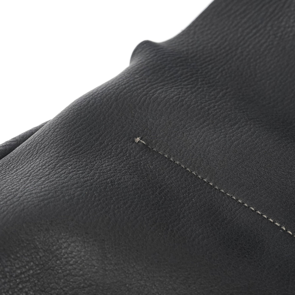 Black Pebbled Leather Knot Shoulder Bag