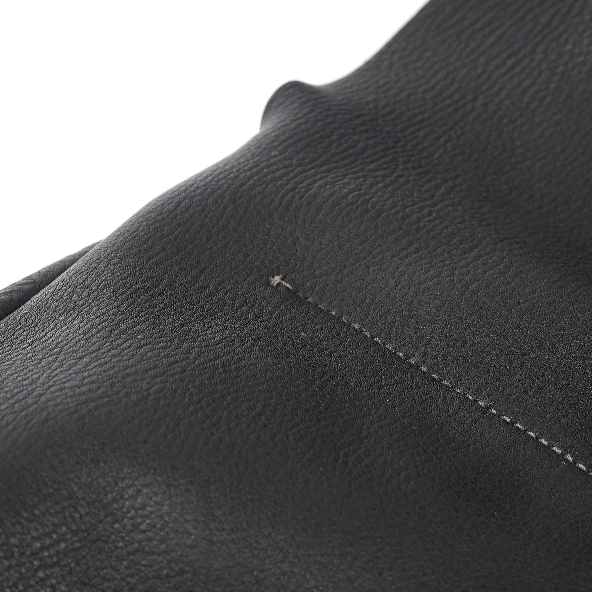 Black Pebbled Leather Knot Shoulder Bag