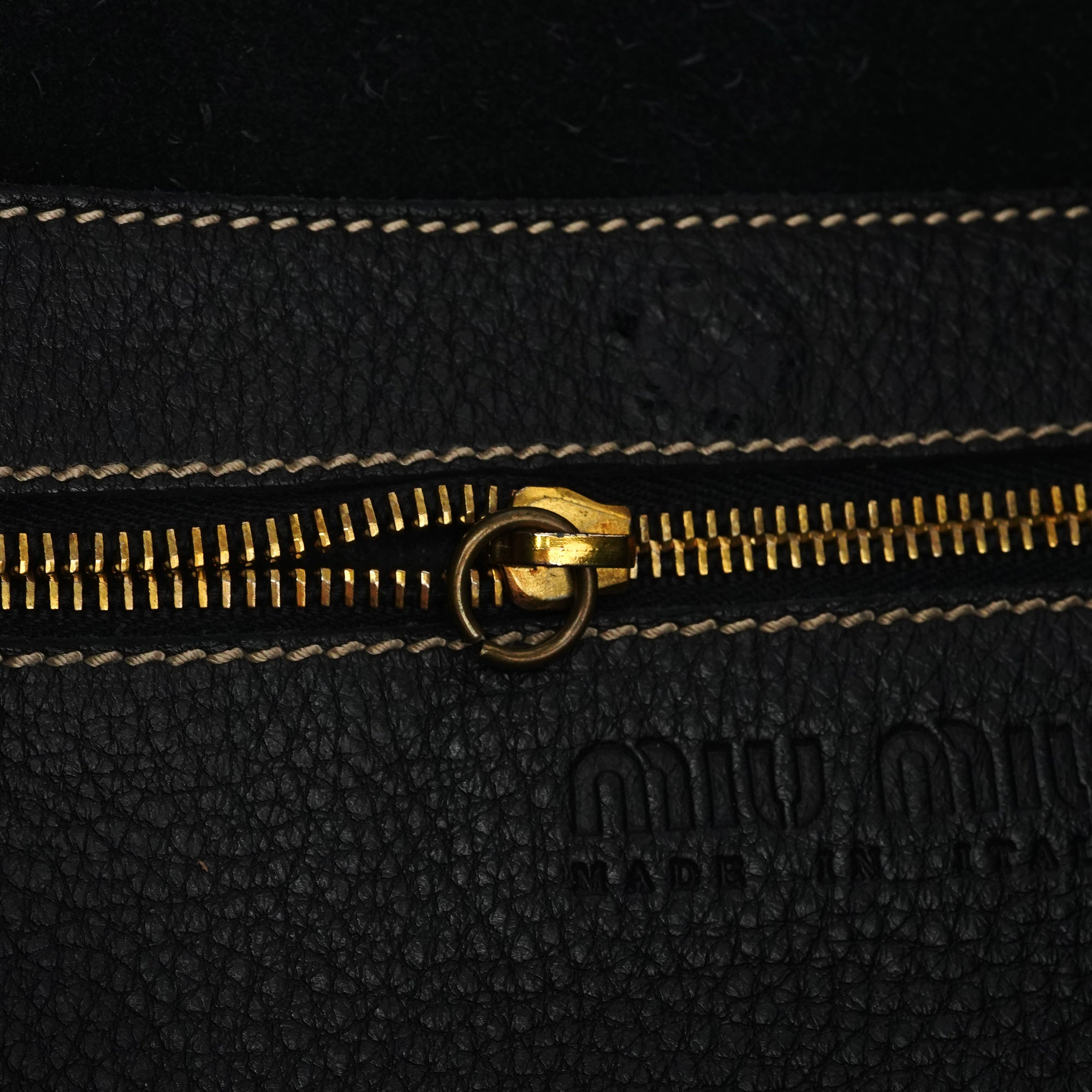 Black Pebbled Leather Knot Shoulder Bag