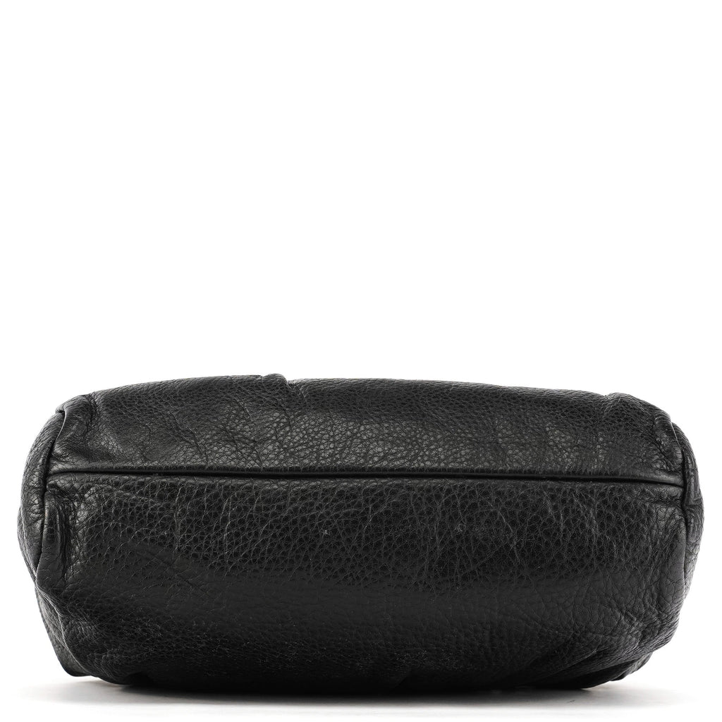 Black Studded Leather Clutch Handbag