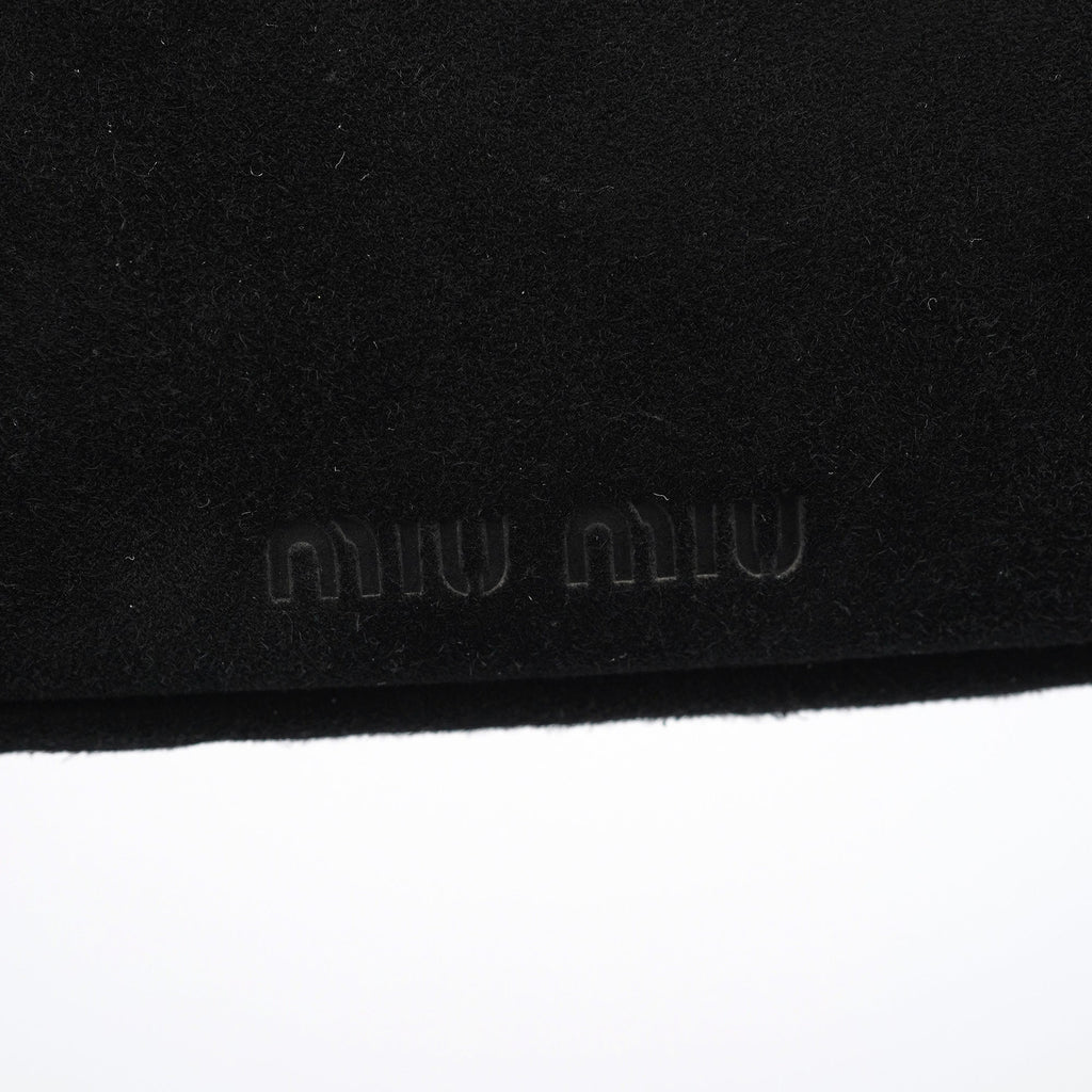 Black Suede Crystal Clutch Shoulder Bag