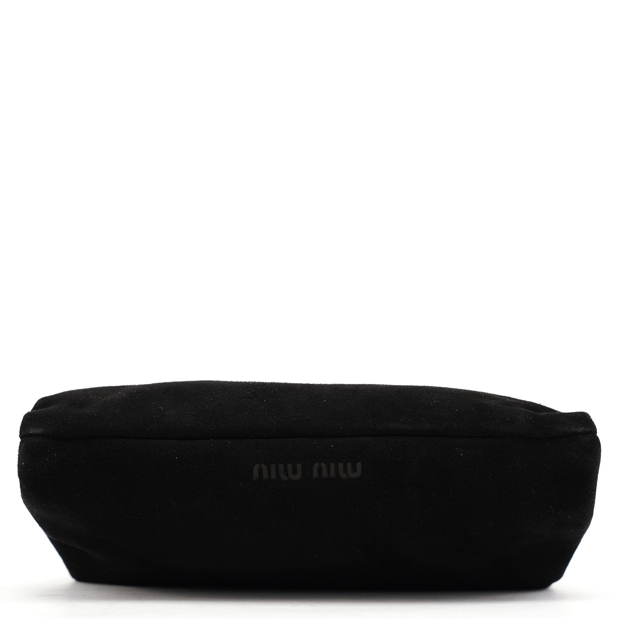Black Suede Crystal Clutch Shoulder Bag