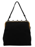 Black Suede Crystal Clutch Shoulder Bag