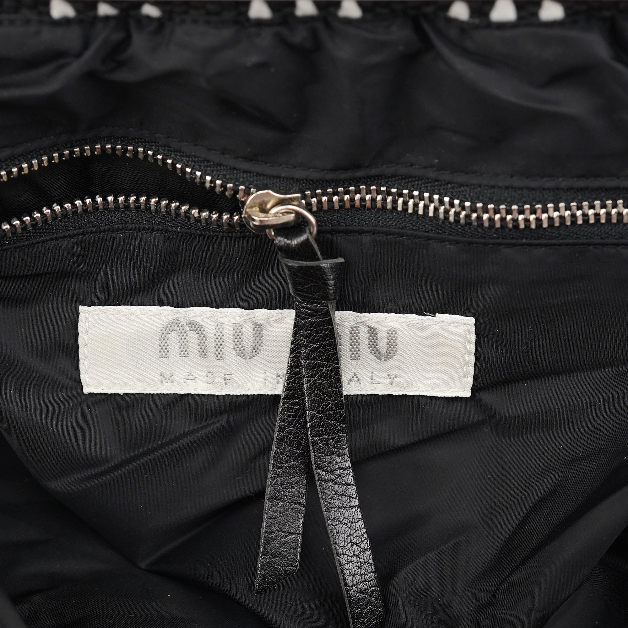Black White Canvas Stitch Shoulder Bag