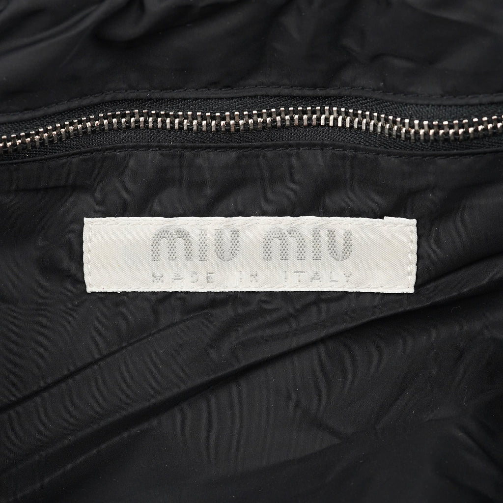 Black White Canvas Stitch Shoulder Bag