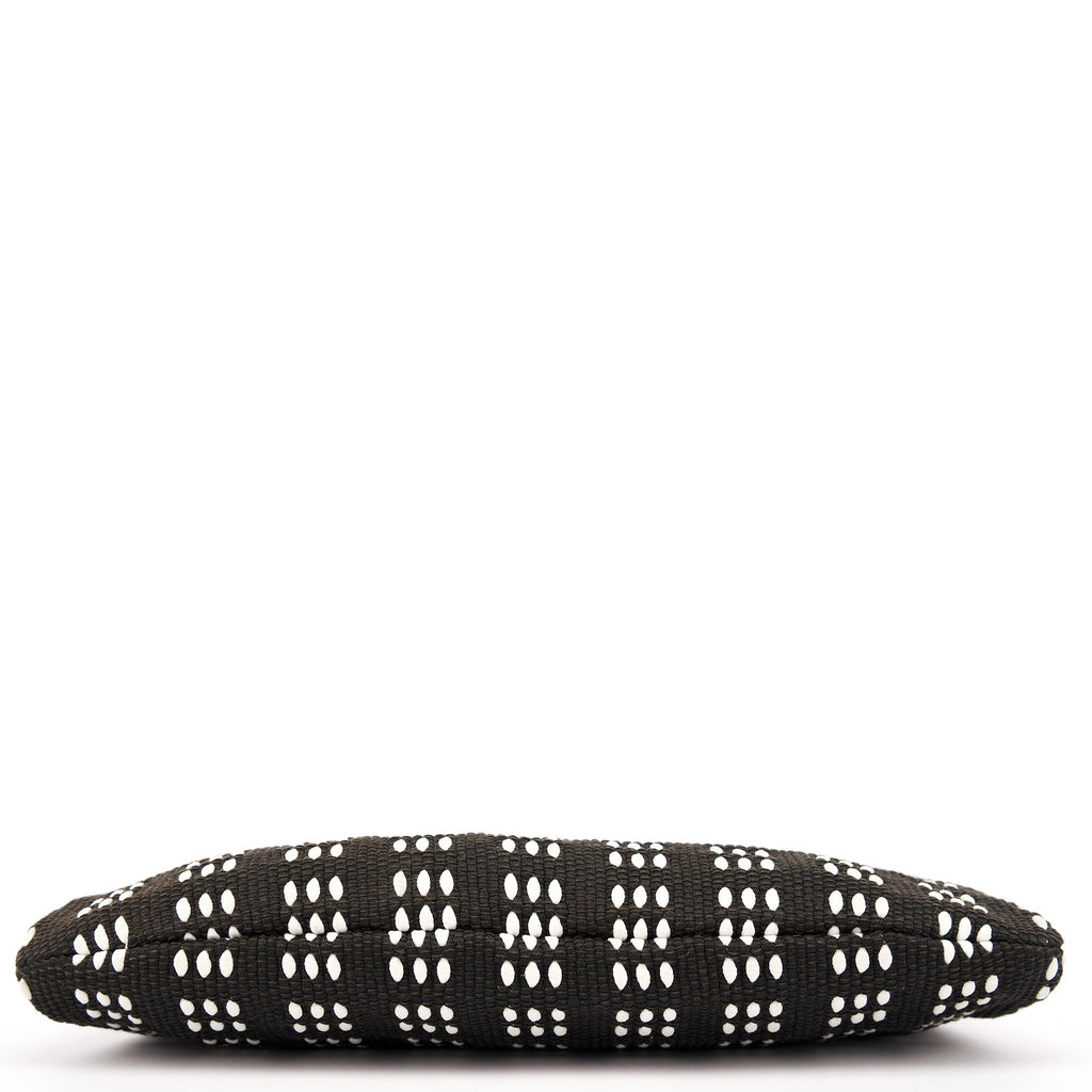 Black White Canvas Stitch Shoulder Bag