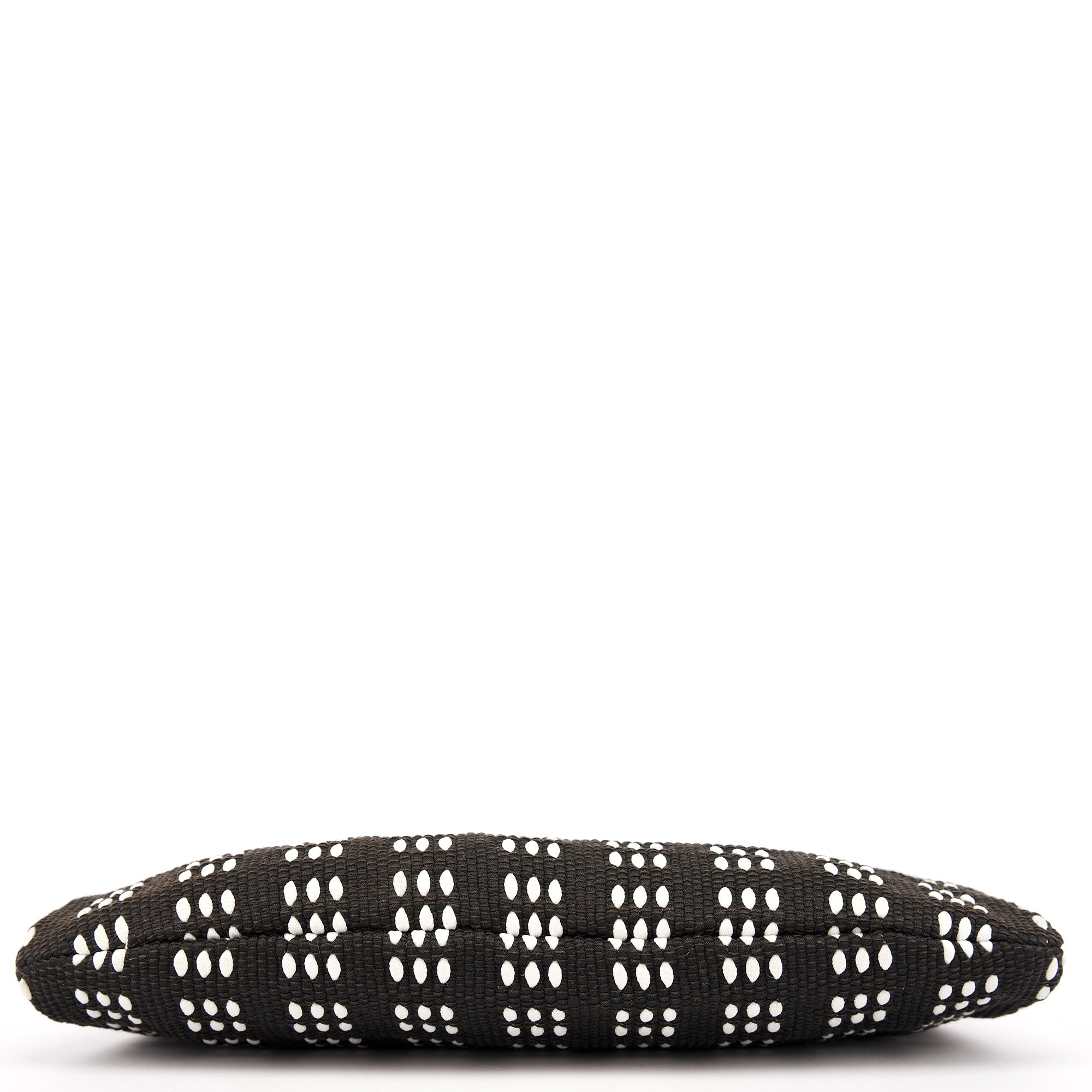 Black White Canvas Stitch Shoulder Bag