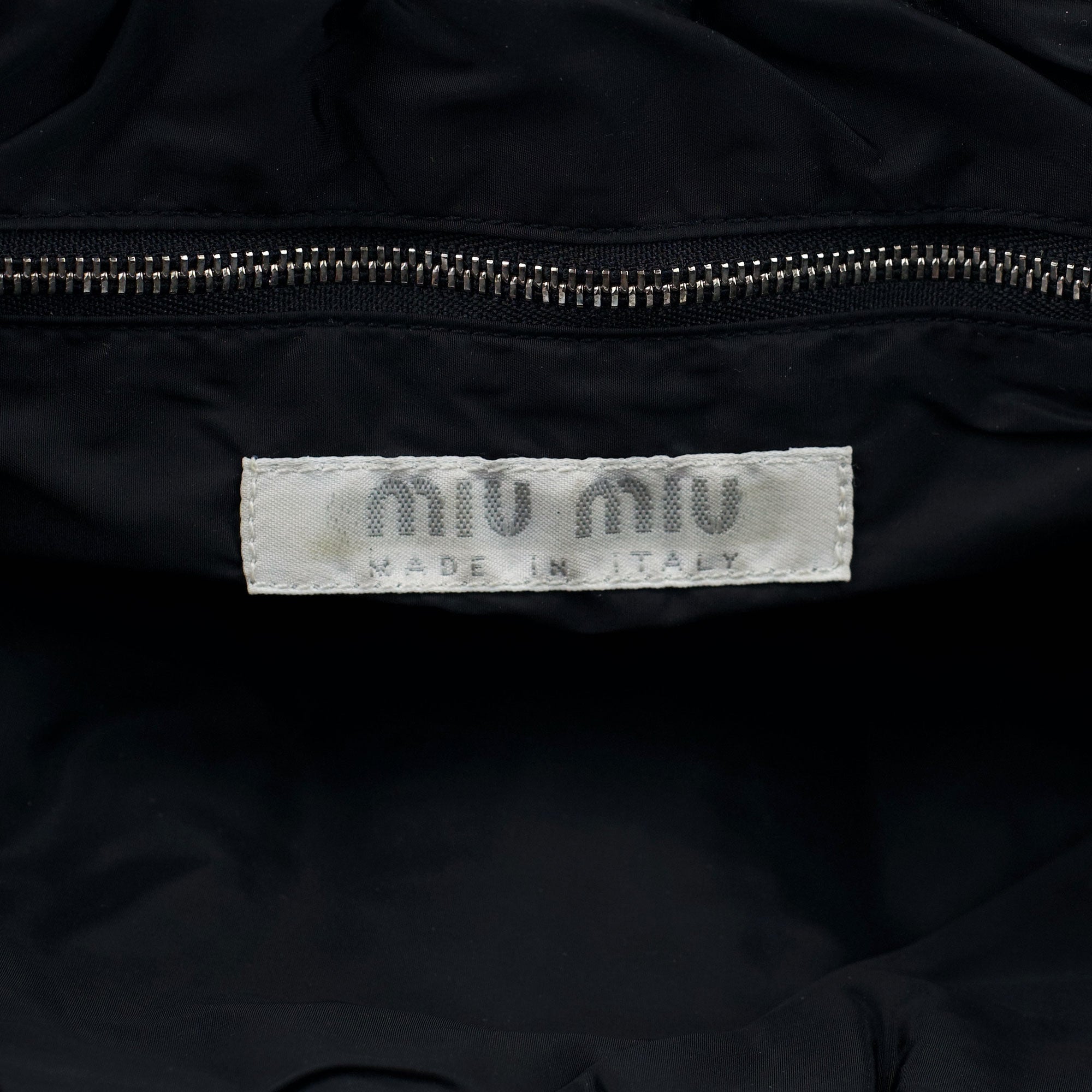 Black White Woven Canvas Shoulder Bag