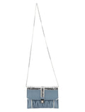 Blue Quilted Glitter Shoulder Bag