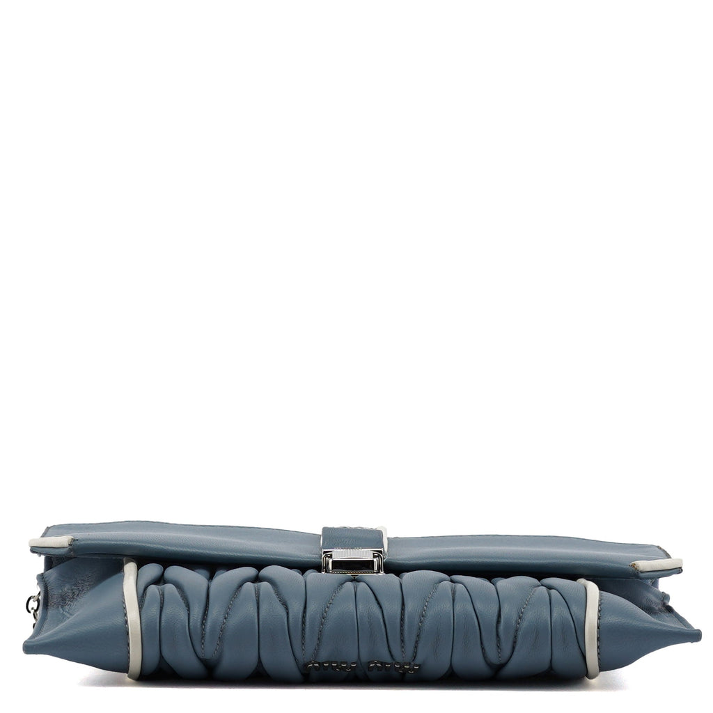Blue Quilted Glitter Shoulder Bag