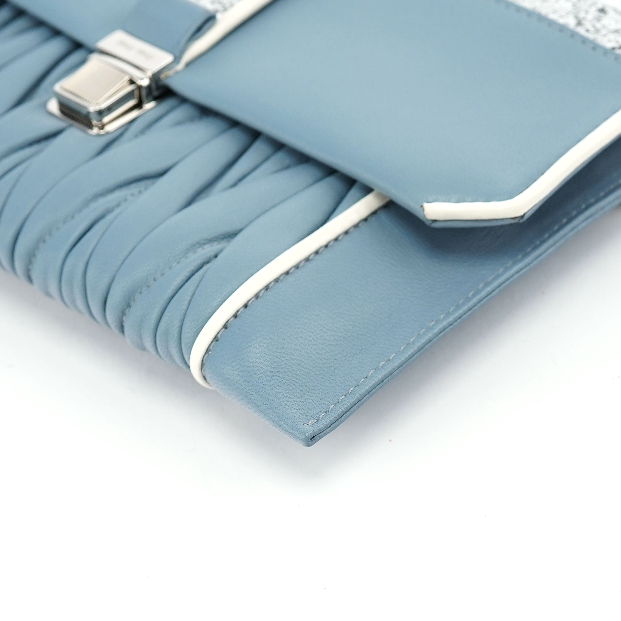 Blue Quilted Glitter Shoulder Bag