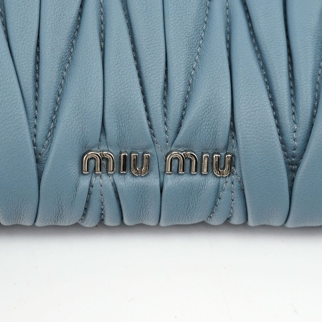 Blue Quilted Glitter Shoulder Bag