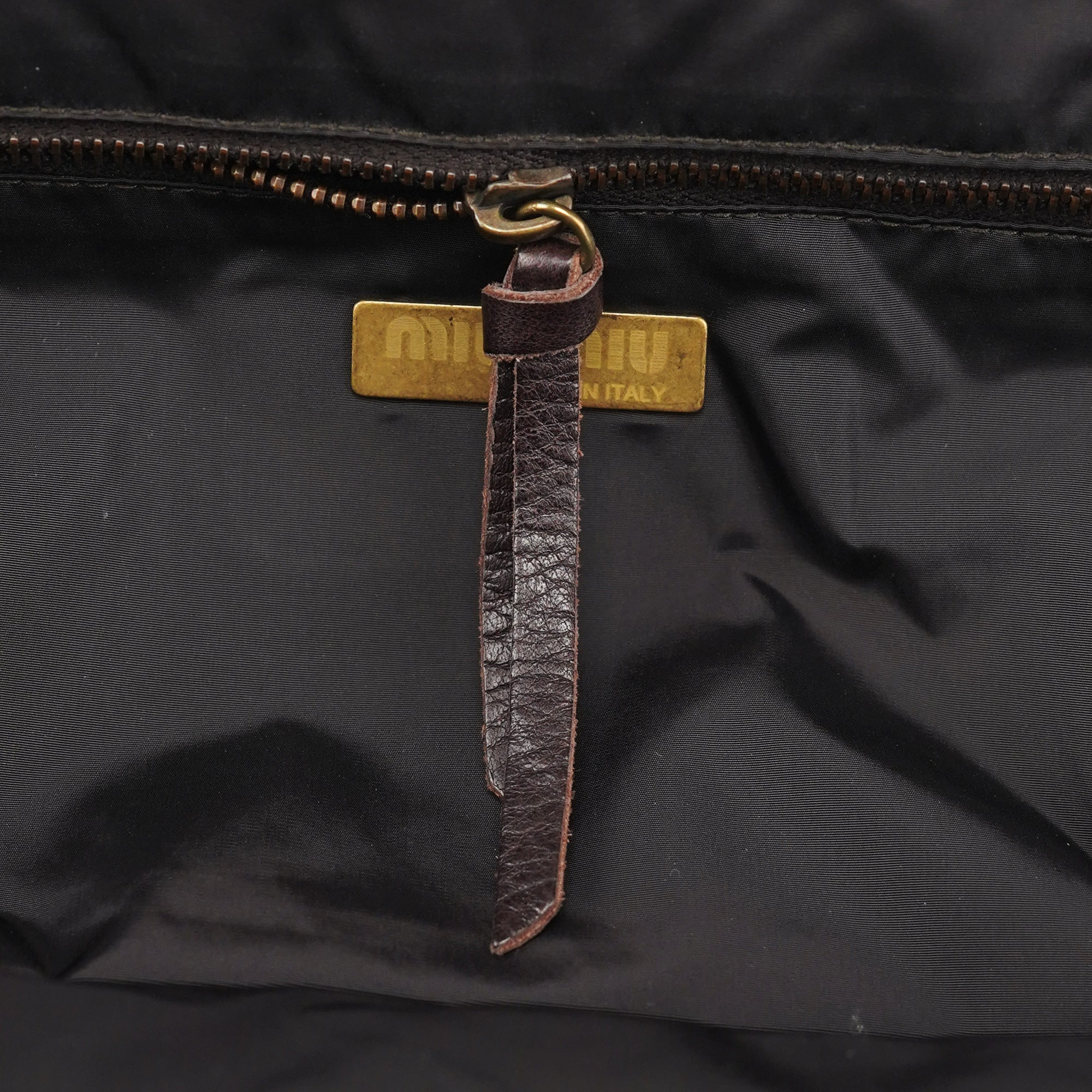 Brown Crackled Leather Clutch Shoulder Bag