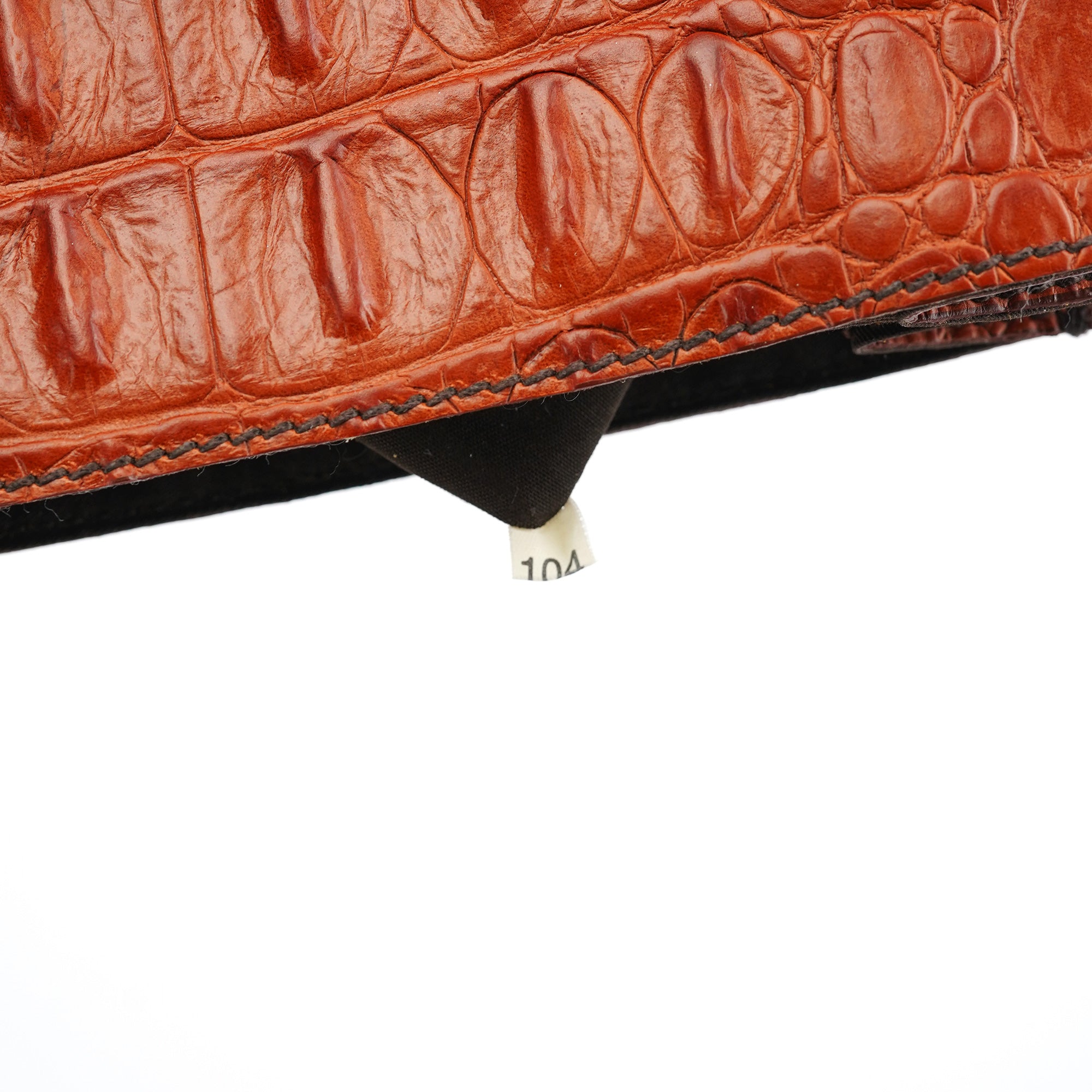 Brown Croc Embossed Belt Shoulder Bag