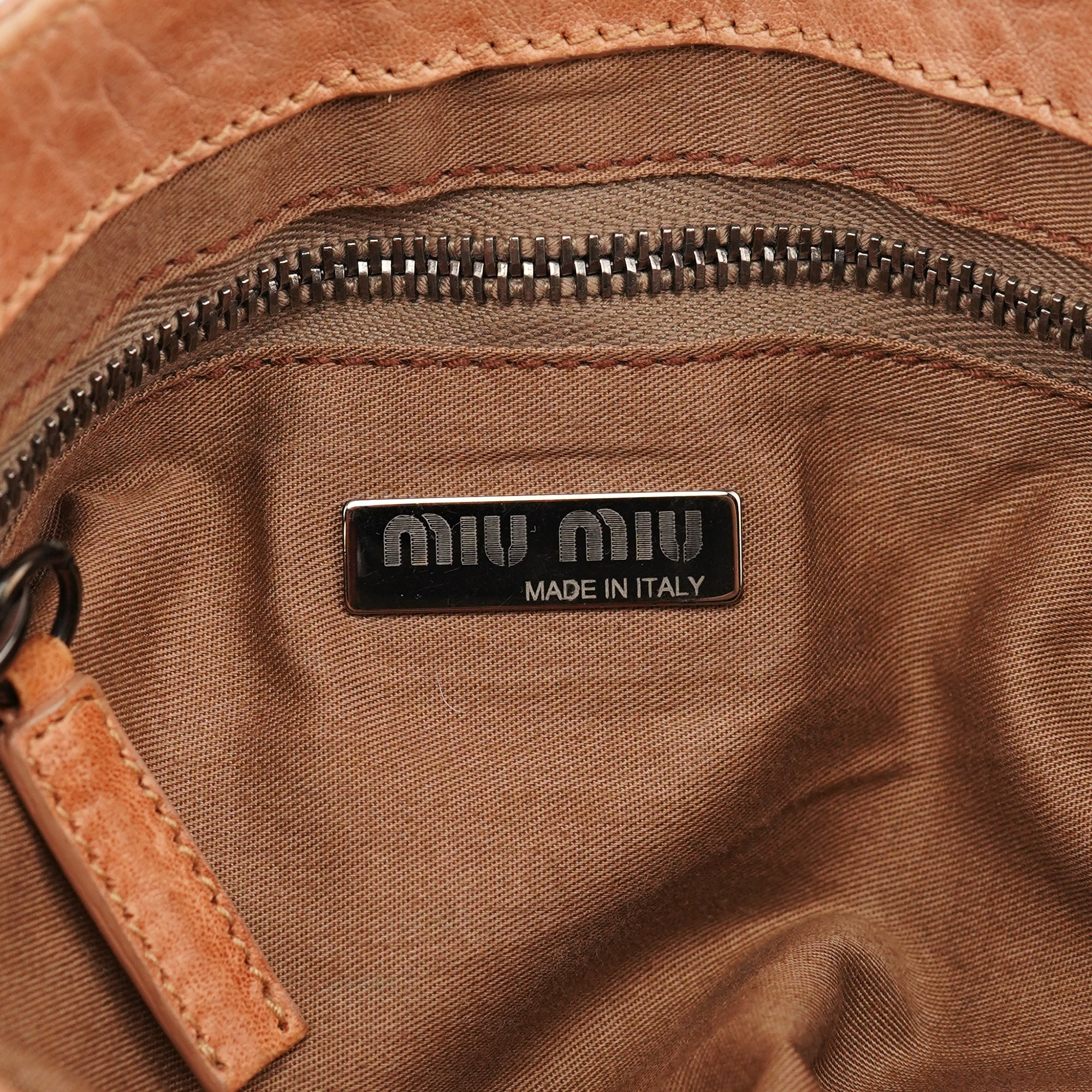 Brown Distressed Leather Hobo Shoulder Bag