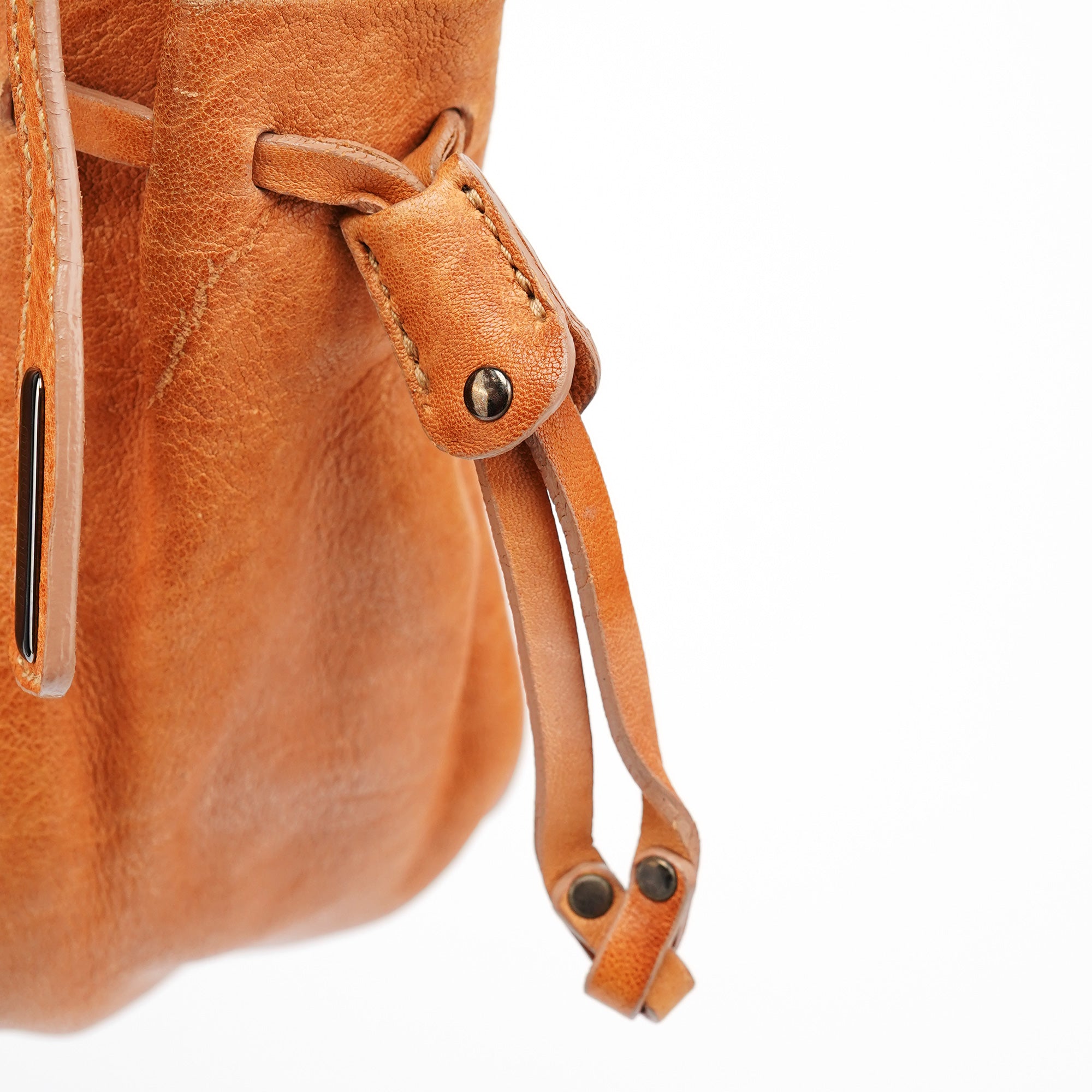 Brown Distressed Leather Hobo Shoulder Bag