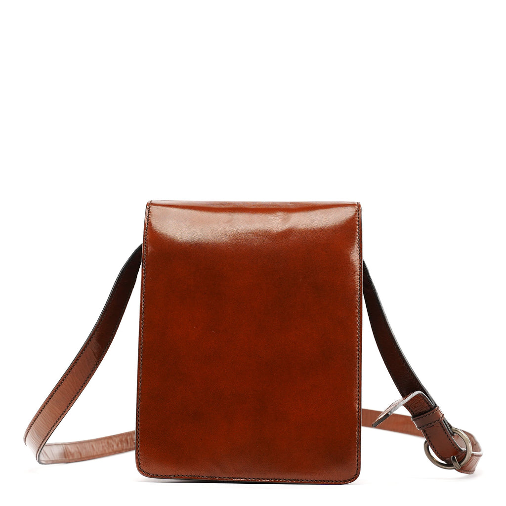 Brown Leather Flap Crossbody Bag