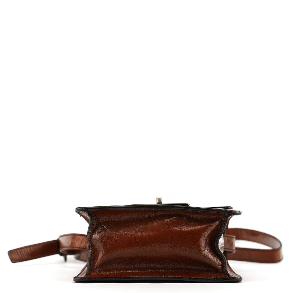 Brown Leather Flap Crossbody Bag