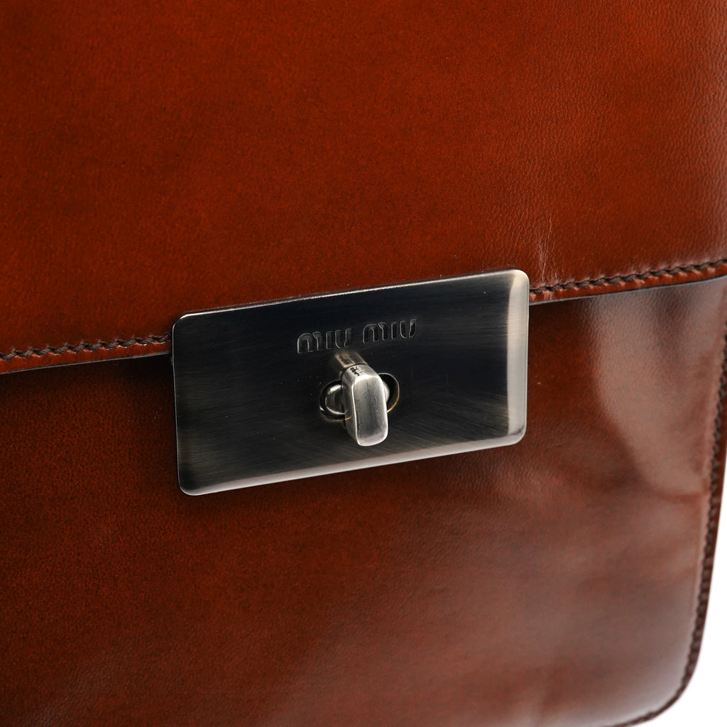 Brown Leather Flap Crossbody Bag