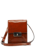 Brown Leather Flap Crossbody Bag