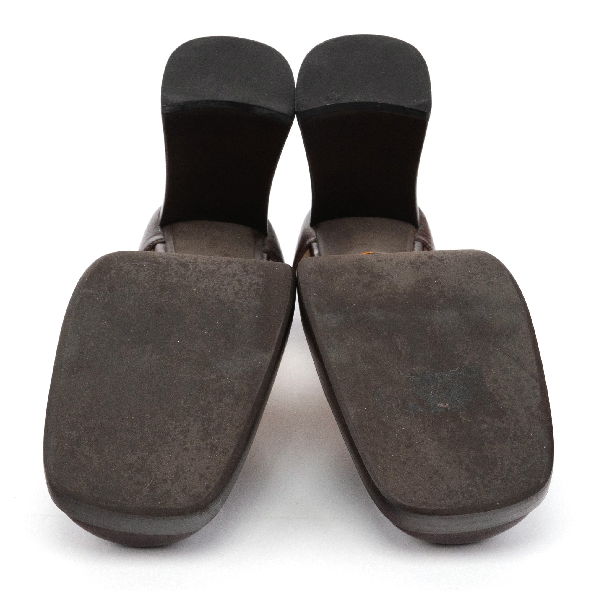 Brown Leather Mary Jane Platform Heels