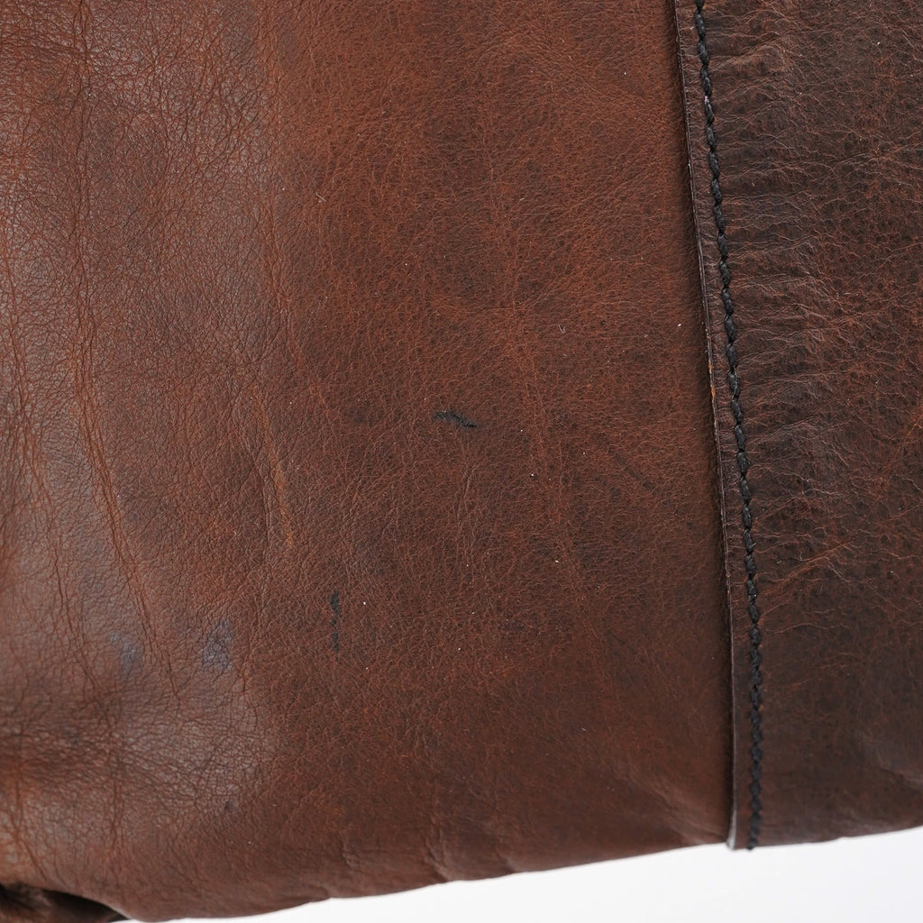 Brown Leather Pocket Tote Bag